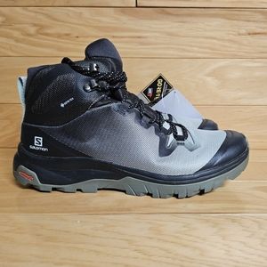 Salomon Womens Vaya Mid GTX Size 9 Green Grey Gore-Tex Hiking Boot 409…